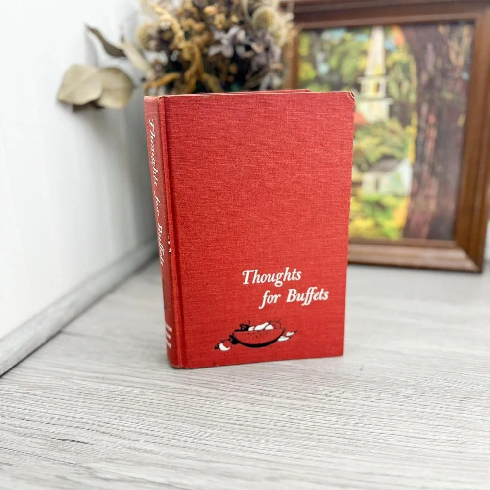 Vintage Red Cookbook Thoughts for Buffets - 1950s Cookbook - Midcentury Cookbook
